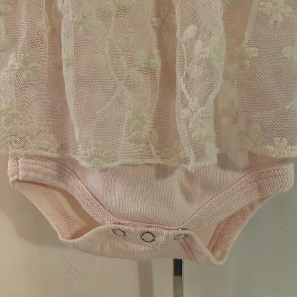 Tess Babe Pink and Lace Onesie Size 3-6 months